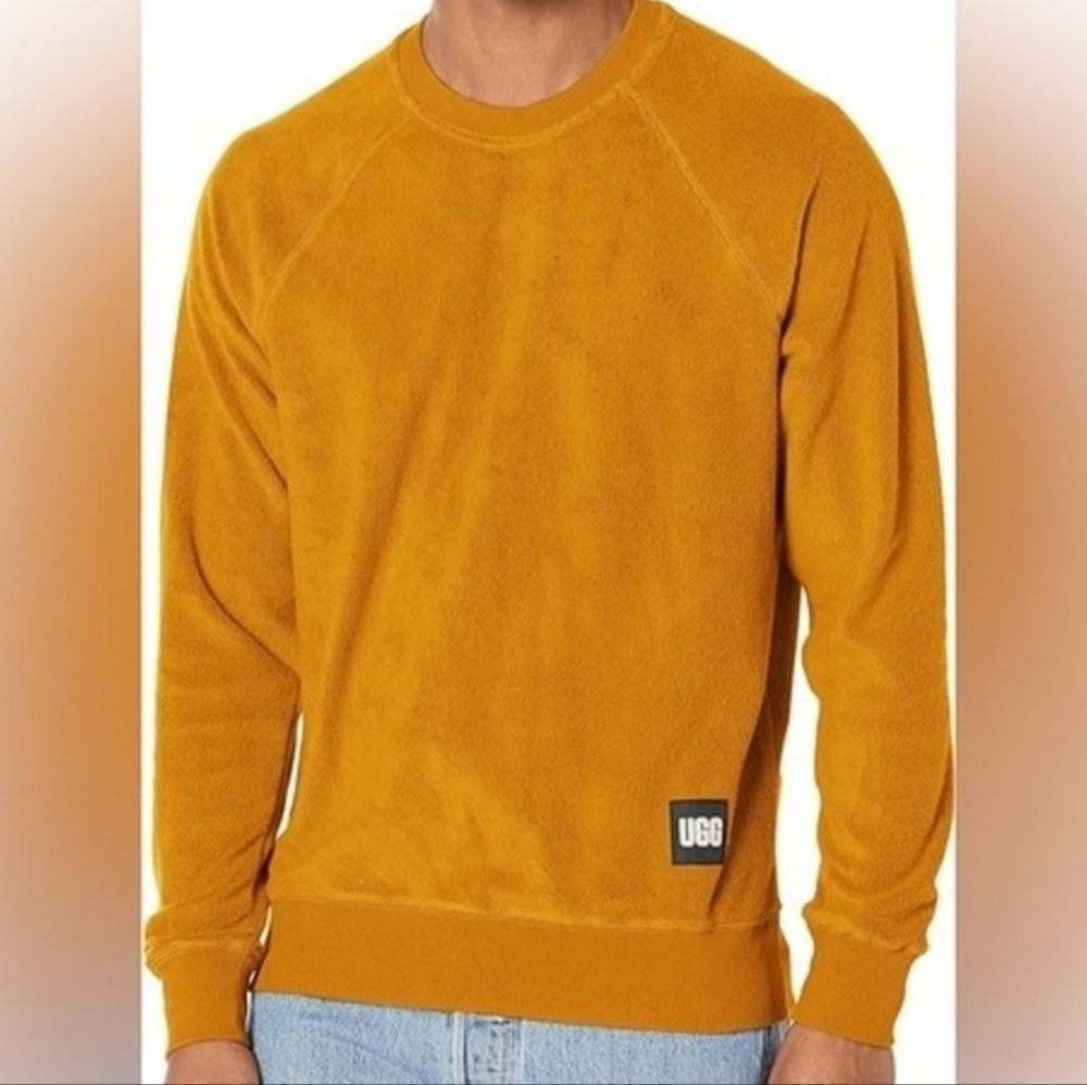 AuthenticUGG Men's Crewneck Sweater in Mustard Sz M W/Serial # Tag! 2VHD4FM6XP87